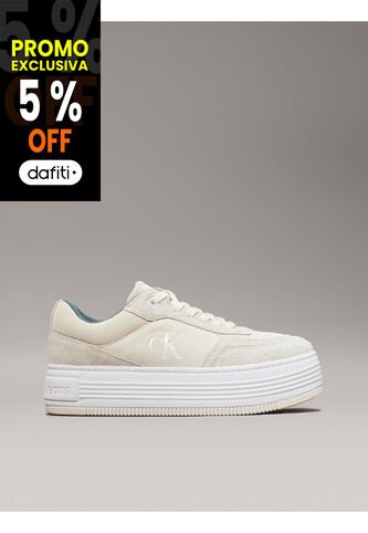 Tenis Blanco De Ante De Plataforma Calvin Klein Calvin Klein