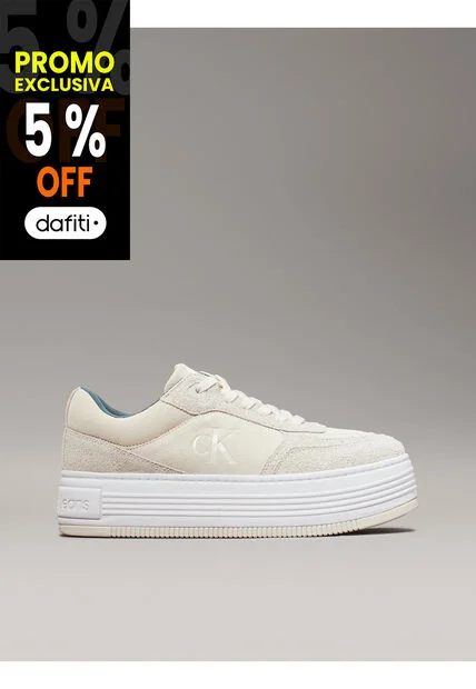 Tenis Blanco De Ante De Plataforma Calvin Klein