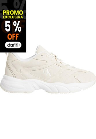 Tenis Blanco Retro De Gamuza Calvin Klein Calvin Klein