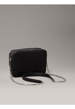 Bolso Negro Cruzado Con Monograma Calvin Klein