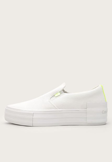 Tenis Lifestyle Blanco-Amarillo Neón Calvin Klein Jeans