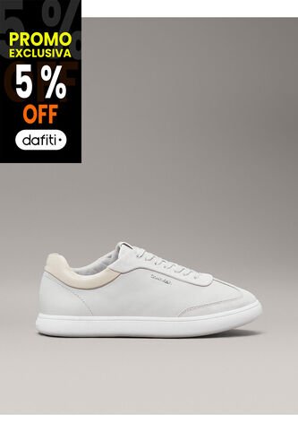 Tenis Gris De Cuero De Perfil Bajo Calvin Klein Calvin Klein