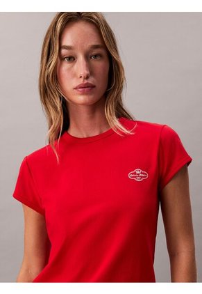 Camiseta Roja Slim Con Logo Cocktail Calvin Klein