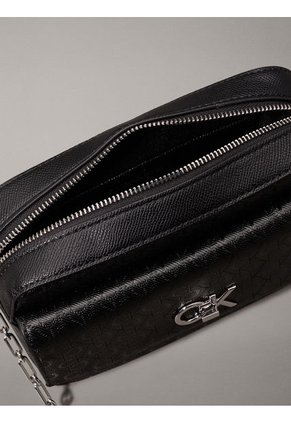 Bolso Negro Cruzado Con Monograma Calvin Klein