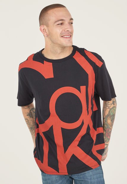 Camiseta Negro-Rojo Calvin Klein
