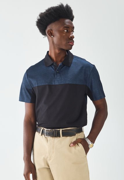 Polo Azul-Negro Calvin Klein