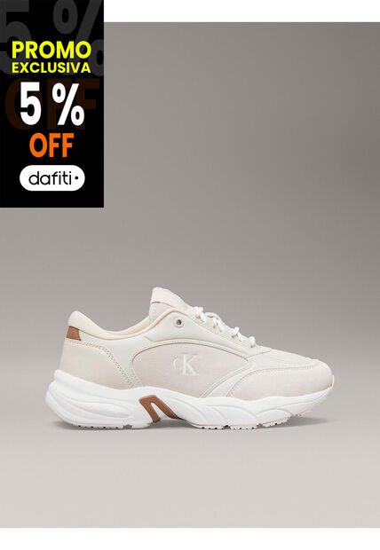 Tenis Beige De Cuero Sintético Calvin Klein