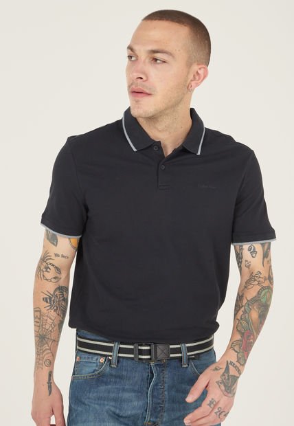 Polo Negro-Blanco Calvin Klein