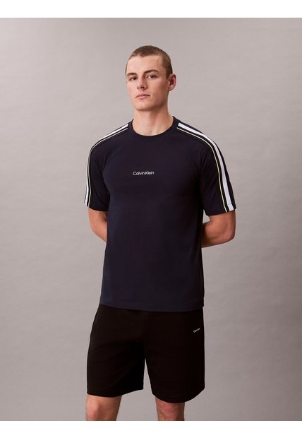 Camiseta Negra Con Franjas Deportivas Calvin Klein