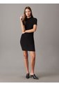 Vestido Negro Corto Slim De Canalé Texturizado Calvin Klein de Calvin Klein
