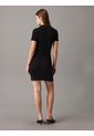 Vestido Negro Corto Slim De Canalé Texturizado Calvin Klein de Calvin Klein