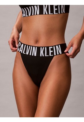 Tanga Negra De Corte Alto - Intense Power Microfiber Cooling Calvin Klein