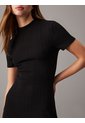 Vestido Negro Corto Slim De Canalé Texturizado Calvin Klein de Calvin Klein