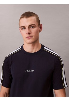 Camiseta Negra Con Franjas Deportivas Calvin Klein