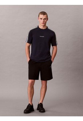 Camiseta Negra Con Franjas Deportivas Calvin Klein
