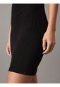 Vestido Negro Corto Slim De Canalé Texturizado Calvin Klein de Calvin Klein