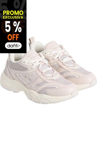 Tenis Beige Retro De Malla Calvin Klein Calvin Klein