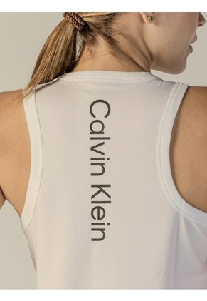 Camiseta Blanca Sin Mangas De Rendimiento Icon Performance Calvin Klein