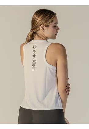 Camiseta Blanca Sin Mangas De Rendimiento Icon Performance Calvin Klein