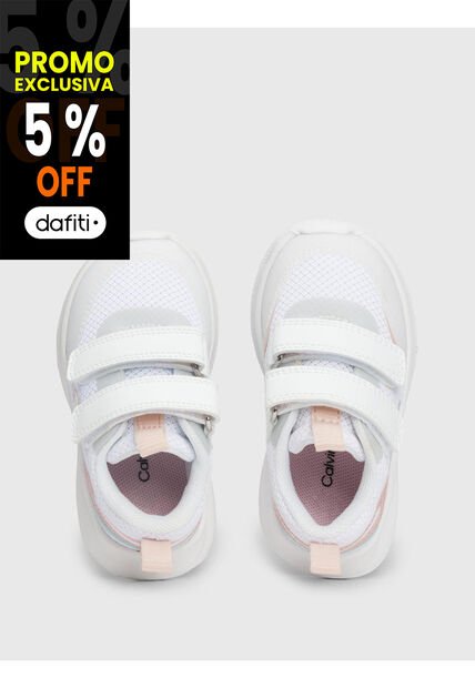 Tenis Blanco Deportivos Para Niña Con Velcro Calvin Klein