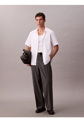 Camisa Blanca Jacquard Con Estampado Calvin Klein