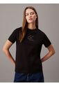 Camiseta Negra  Con Monograma Contorneado Calvin Klein de Calvin Klein