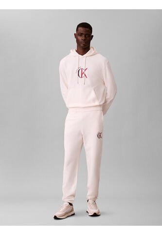Jogger Blanco Con Gráfico De Algodón Calvin Klein Calvin Klein