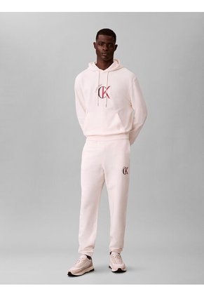 Jogger Blanco Con Gráfico De Algodón Calvin Klein