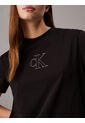 Camiseta Negra  Con Monograma Contorneado Calvin Klein de Calvin Klein