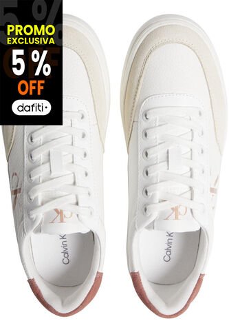 Tenis Blanco Clásicos De Cuero Con Cordones Y Suela Cupsole Calvin Klein Calvin Klein