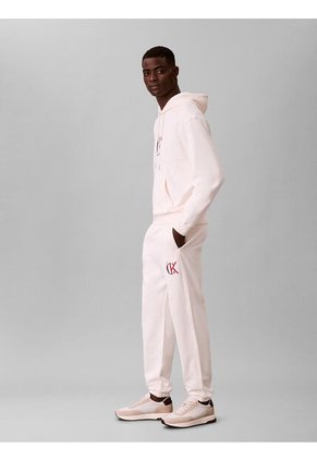 Jogger Blanco Con Gráfico De Algodón Calvin Klein