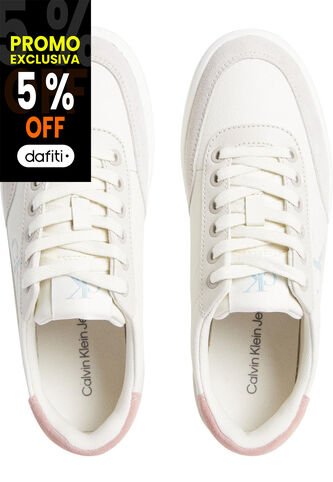 Tenis Blanco Clásicos De Cuero Con Cordones Y Suela Cupsole Calvin Klein Calvin Klein