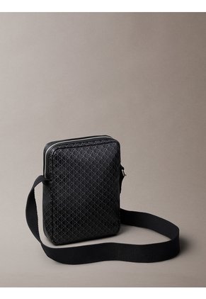 Bolso Negro Reporter Slim Con Estampado De Emblema Calvin Klein