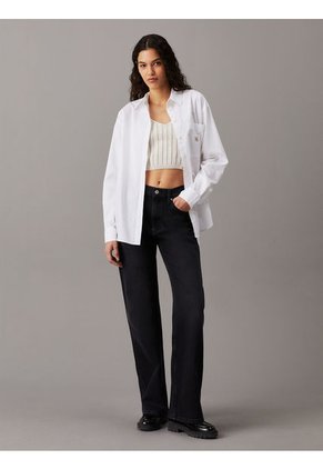 Camisa Blanca Holgada De Popelín De Algodón Calvin Klein