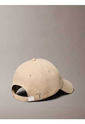 Gorra Beige De Lona Con Monograma Calvin Klein