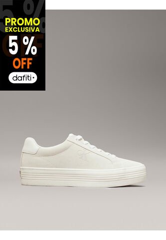 Tenis Blanco De Ante De Plataforma Calvin Klein Calvin Klein