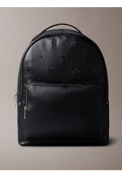 Morral Negro Con Cremallera Y Monograma Integral Calvin Klein