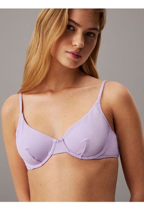 Parte Morado Superior De Bikini - CK Monogram Texture Calvin Klein