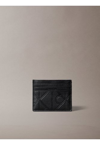 Tarjetero Negro Con Relieve Integral De Emblema Calvin Klein Calvin Klein