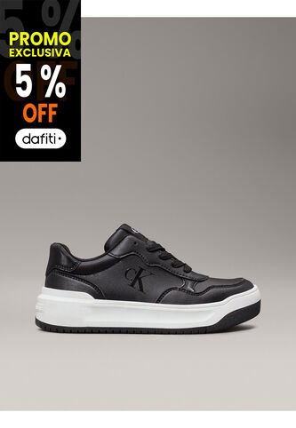 Tenis Negro Low Cut Con Cordones Para Niñas Calvin Klein Calvin Klein