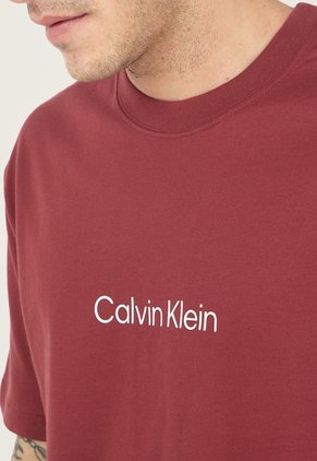 Camiseta Rojo Oscuro-Blanco Calvin Klein