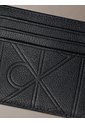 Tarjetero Negro Con Relieve Integral De Emblema Calvin Klein de Calvin Klein