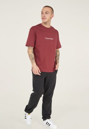 Camiseta Rojo Oscuro-Blanco Calvin Klein