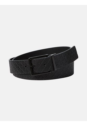 Cinturón Negro De Hebilla Cuadrada Con Estampado Calvin Klein Calvin Klein