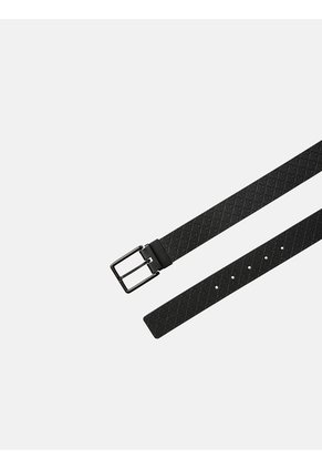 Cinturón Negro De Hebilla Cuadrada Con Estampado Calvin Klein