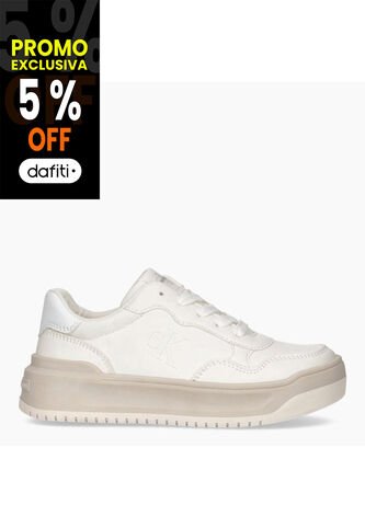 Tenis Blanco Low Cut Con Cordones Para Niñas Calvin Klein Calvin Klein