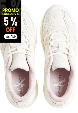 Tenis Blanco Retro Con Monograma Calvin Klein Calvin Klein