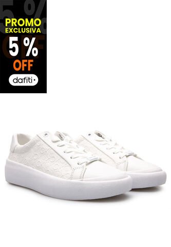 Tenis Blanco Con Monograma Calvin Klein Calvin Klein