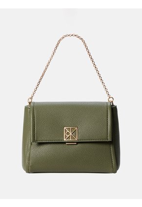 Bolso Verde Cruzado Con Emblema Calvin Klein