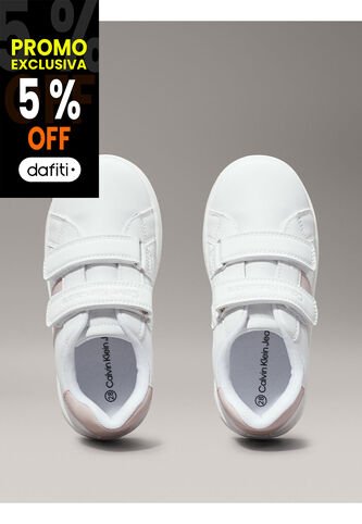 Tenis Blanco Para Niña Con Doble Velcro Calvin Klein Calvin Klein